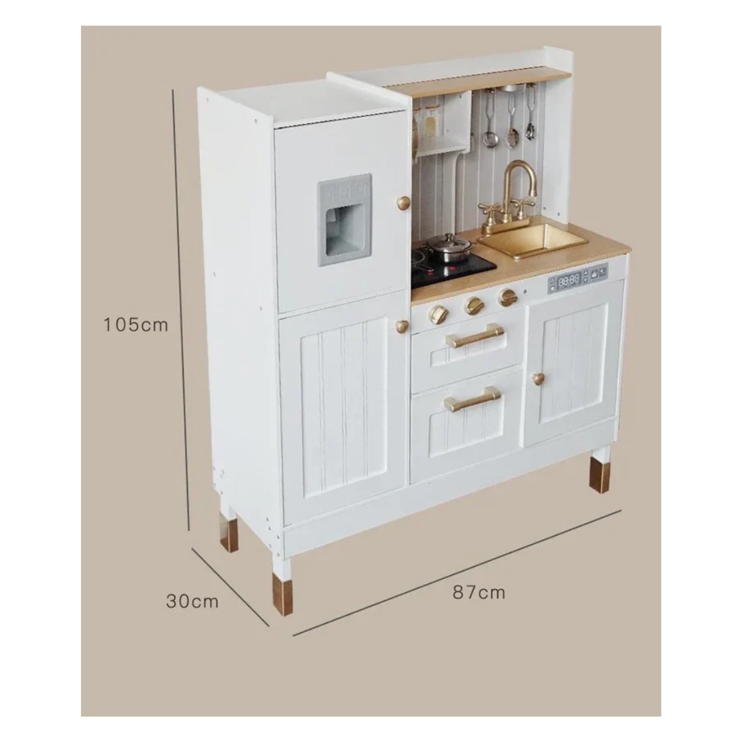 Wooden Luxury Neon Kitchen Set with Simulated Sound and Light