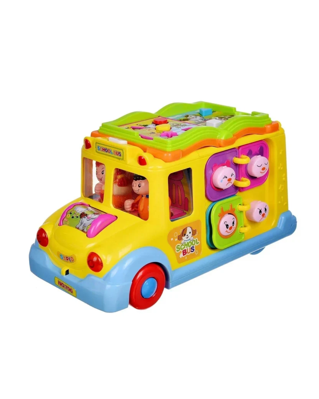 Hola Keep Me Busy School Bus Activity Toy Interactive Learning Bus with 8 Activities 12-36 Months