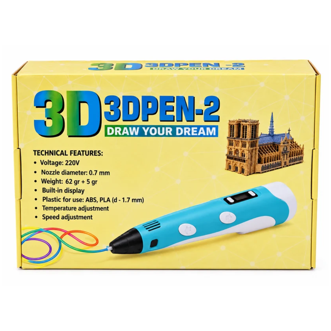 3D Printing Pen-2 with LCD Display, Adjustable Temperature & Speed | Creative 3D Drawing Pen for Kids & Beginners