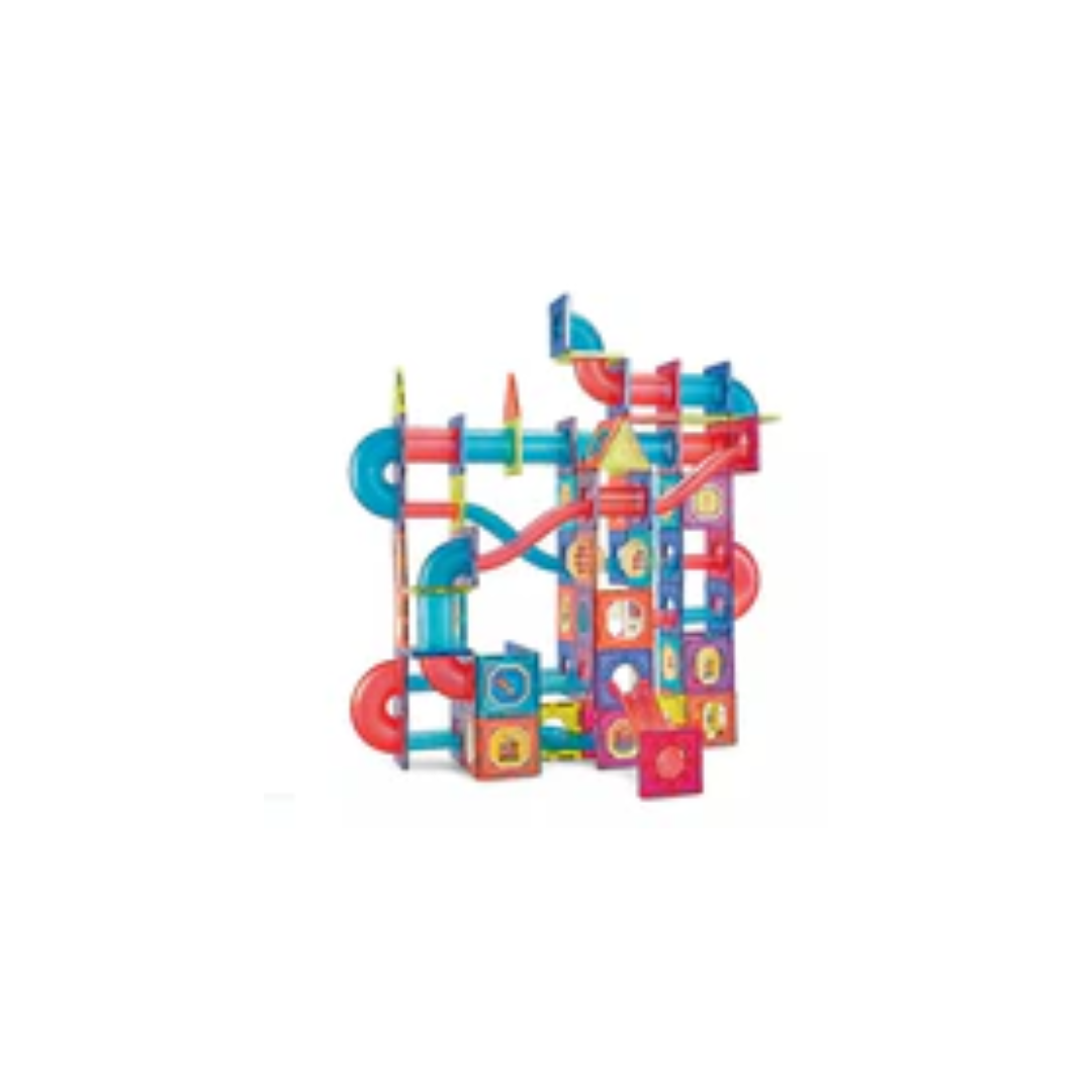 Magnetic Blocks Marble Run Diy Set (199 Pieces)