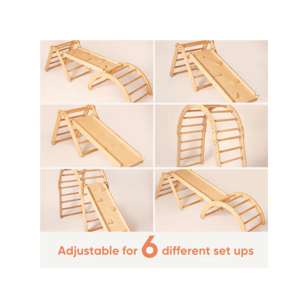 Curious Cub Wooden Transformable Pikler Triangle