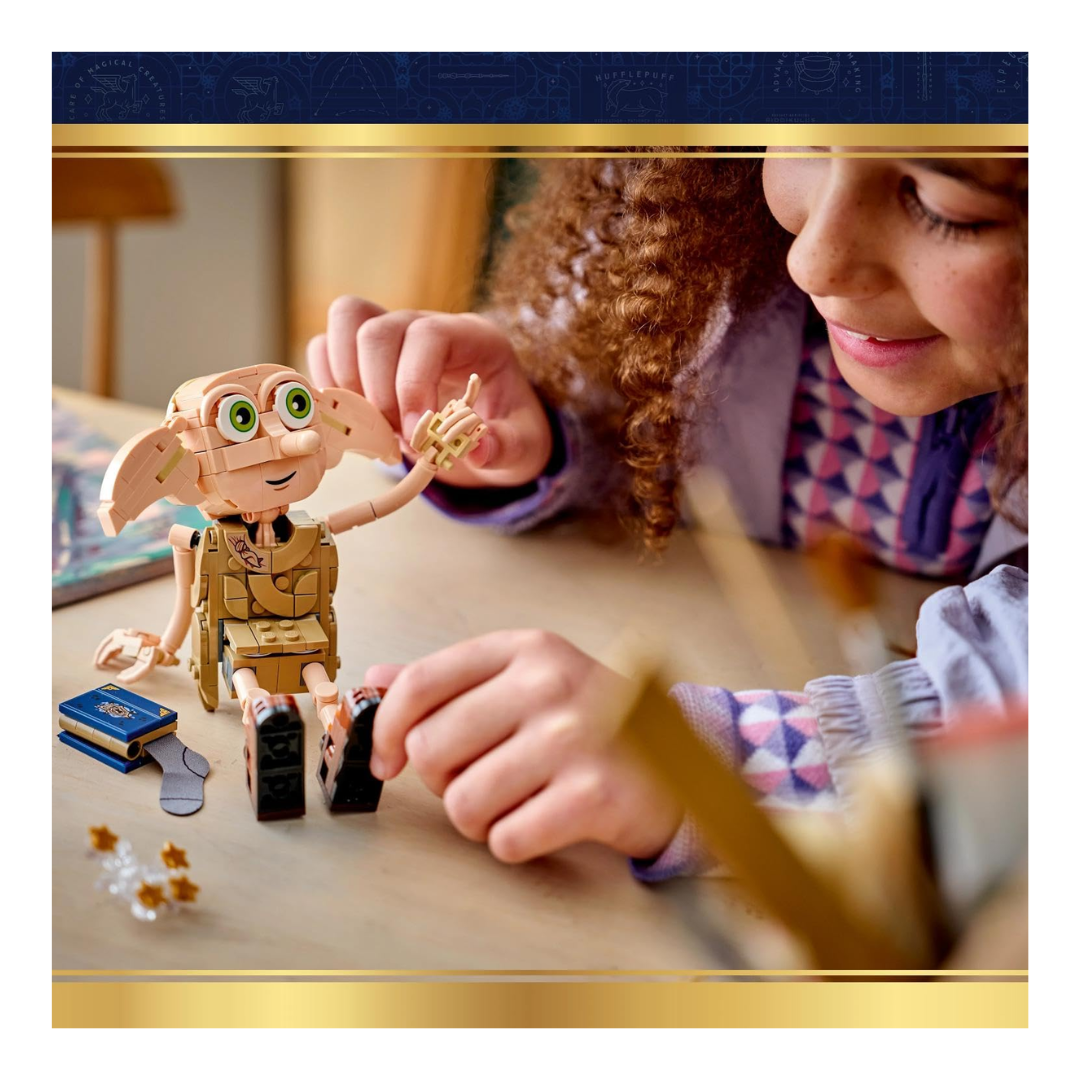 LEGO Harry Potter Dobby the Free Elf 2-in-1 Building Set 76469, 379 Pieces, Posable Dobby & Kreacher Figures – 8+ Years