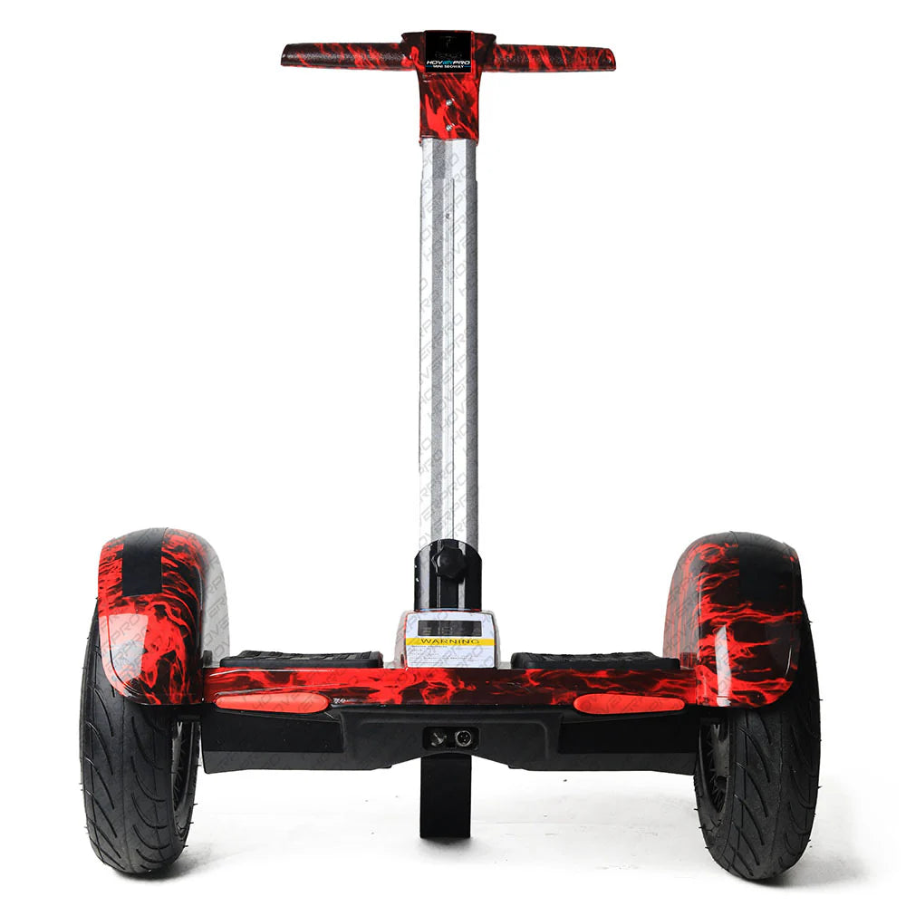 Hoverpro Bluetooth Self-Balancing Scooter with Handle Bar – Red & Black Graphic Design S11+ Miniseg Redfire with Handle Hoverboard