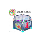 Balak Jumbo Ball Pool with 50 Soft Balls â€“ Ocean Ball Pool Fence for Kids