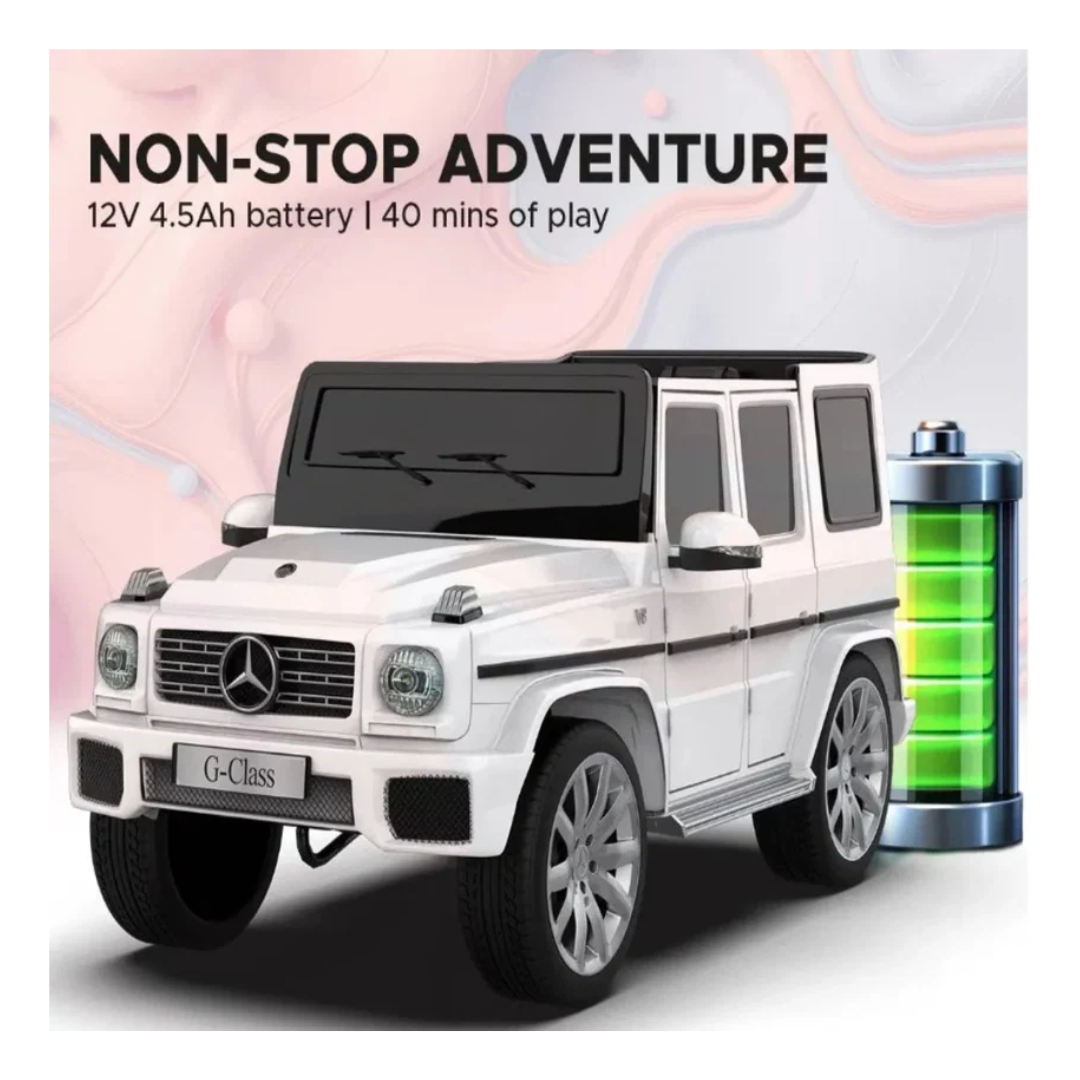 EMotorad Formula Fun Battery Oprated Mercedes Benz G-Wagon Ride-On Car, White