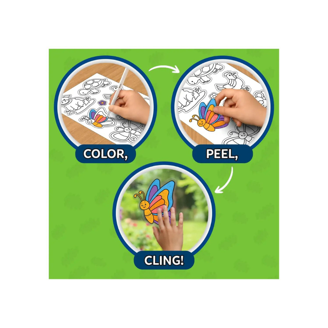 Skillmatics Color Clingz Amazing Animals - Mess-Free Reusable Static Stickers
