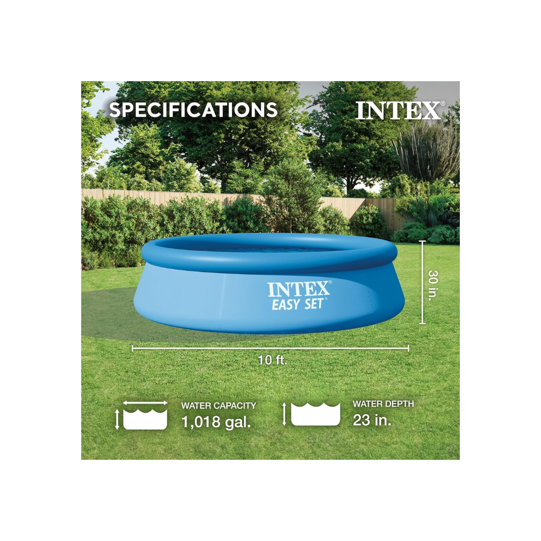 Intex Easy Set Swimming Pool 28120 – 10 ft x 30 in (305 × 76 cm) Inflatable Family Pool