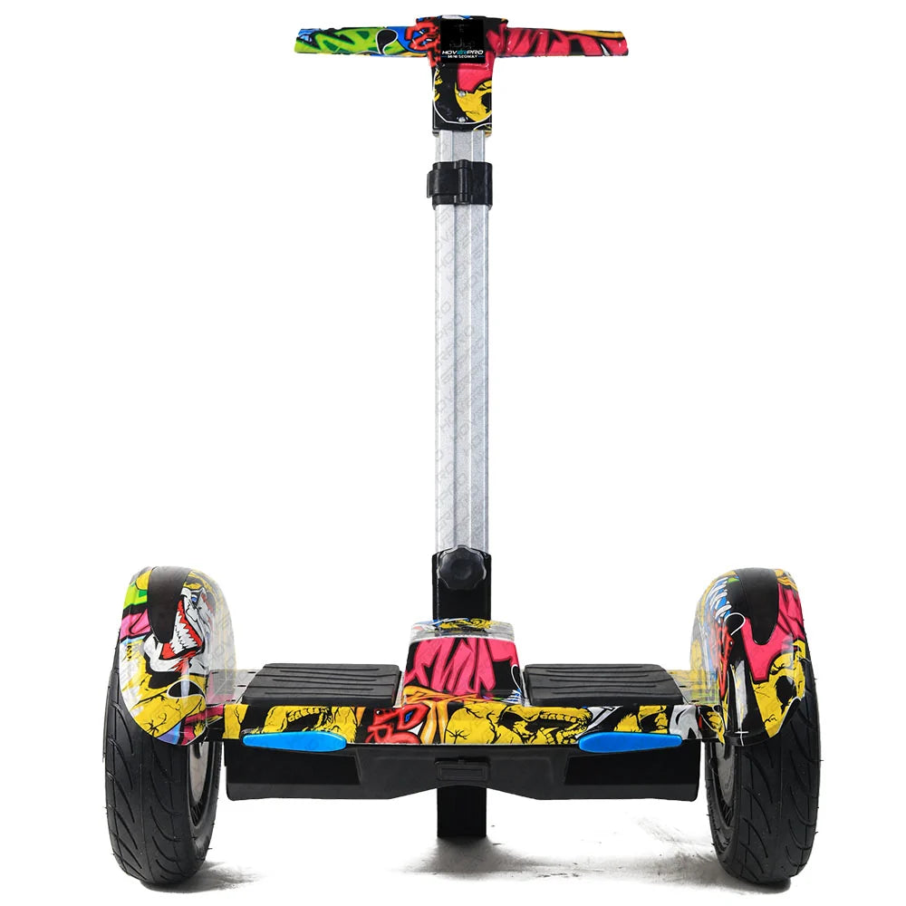 Hoverpro Bluetooth Self-Balancing Scooter with Handle Bar – Multicolour Street Art Design S11+ Miniseg Skullcandy with Handle Hoverboard