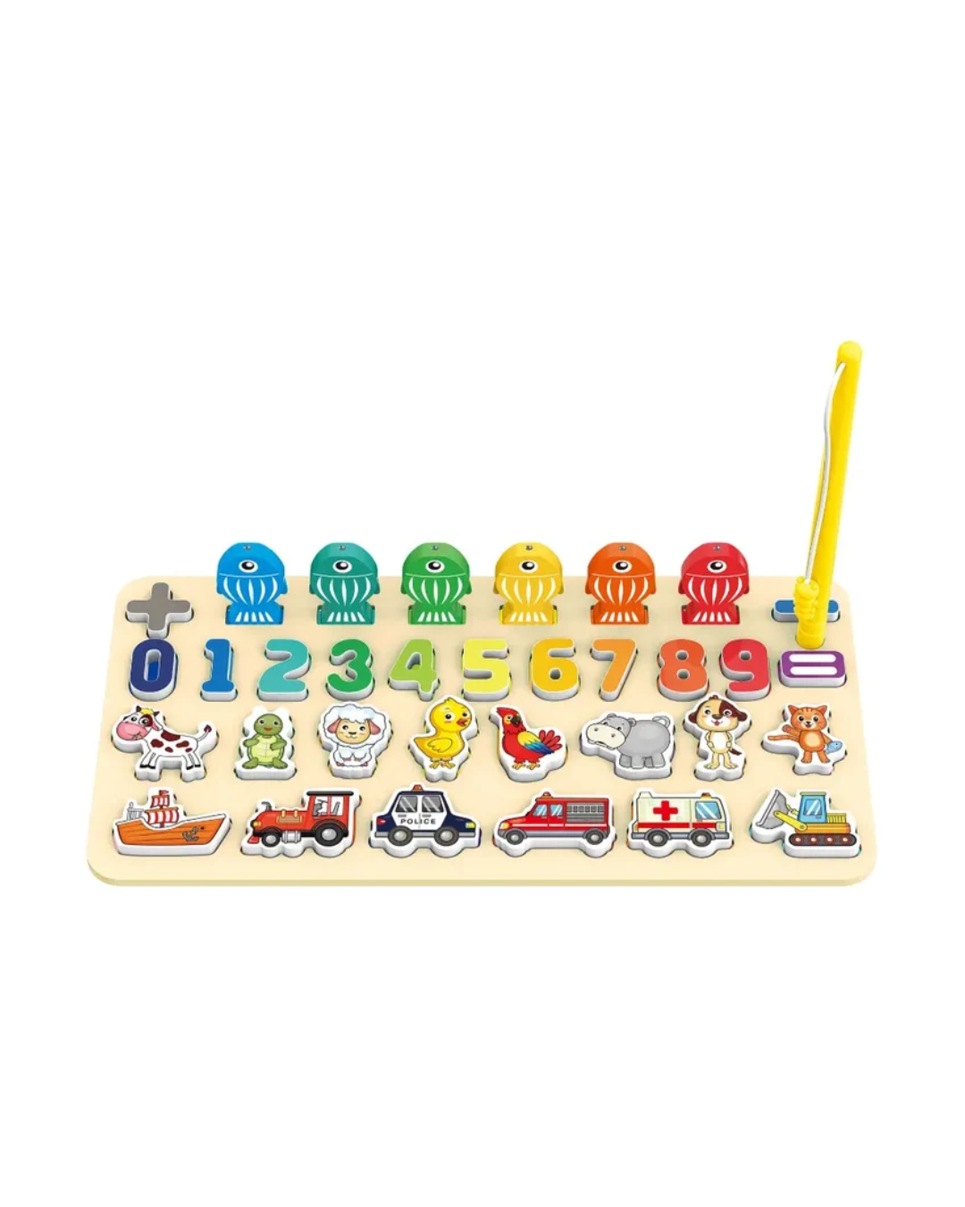 Baoli Science Logic Board Wooden Puzzle Educational Montessori Learning Board Numbers, Animals, Vehicles & Shapes