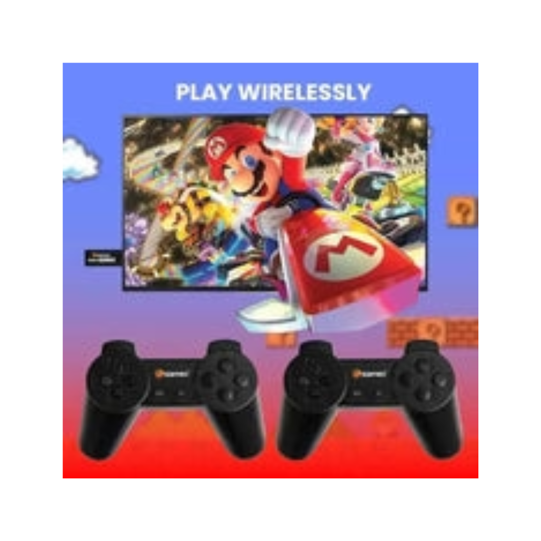 Sameo Micro Genius 8-Bit HDMI Gaming Console 800 Classic Games Dual Wireless Controllers Plug & Play TV Console Red