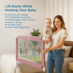 Mee Mee Bed Rail Guard 6 ft (180 × 72 cm) Adjustable Safety Rail for Babies Animal Train