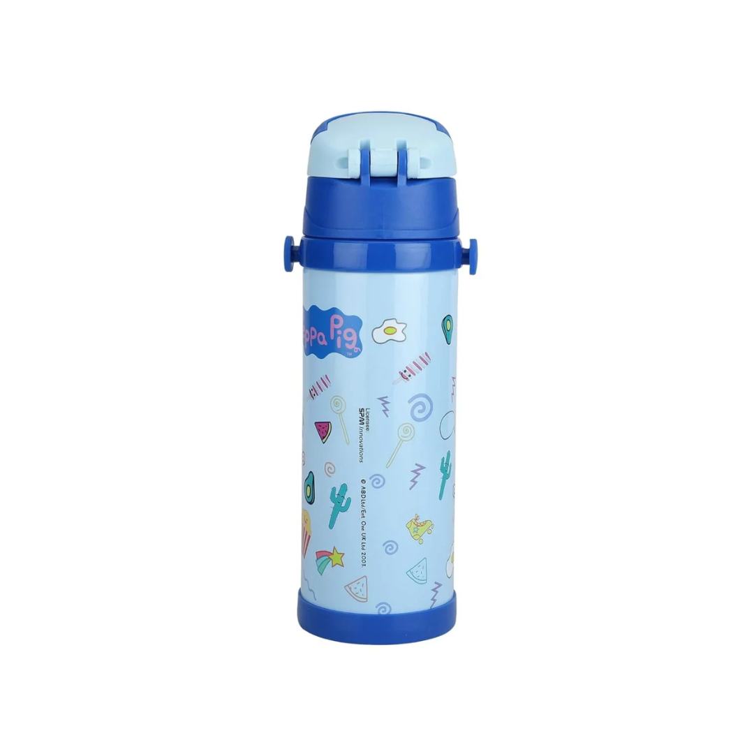 YOUP Stainless Steel Blue Color Peppa Pig Insulated Double Wall Sipper Bottle Lucas – 500 ML Assorted Color