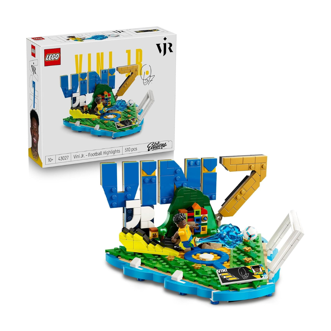 LEGO Editions Vini Jr. Football Highlights Building Set 43027, 510 Pieces, Collectible Football Display Model with Vini Jr. Minifigure – 10+ Years