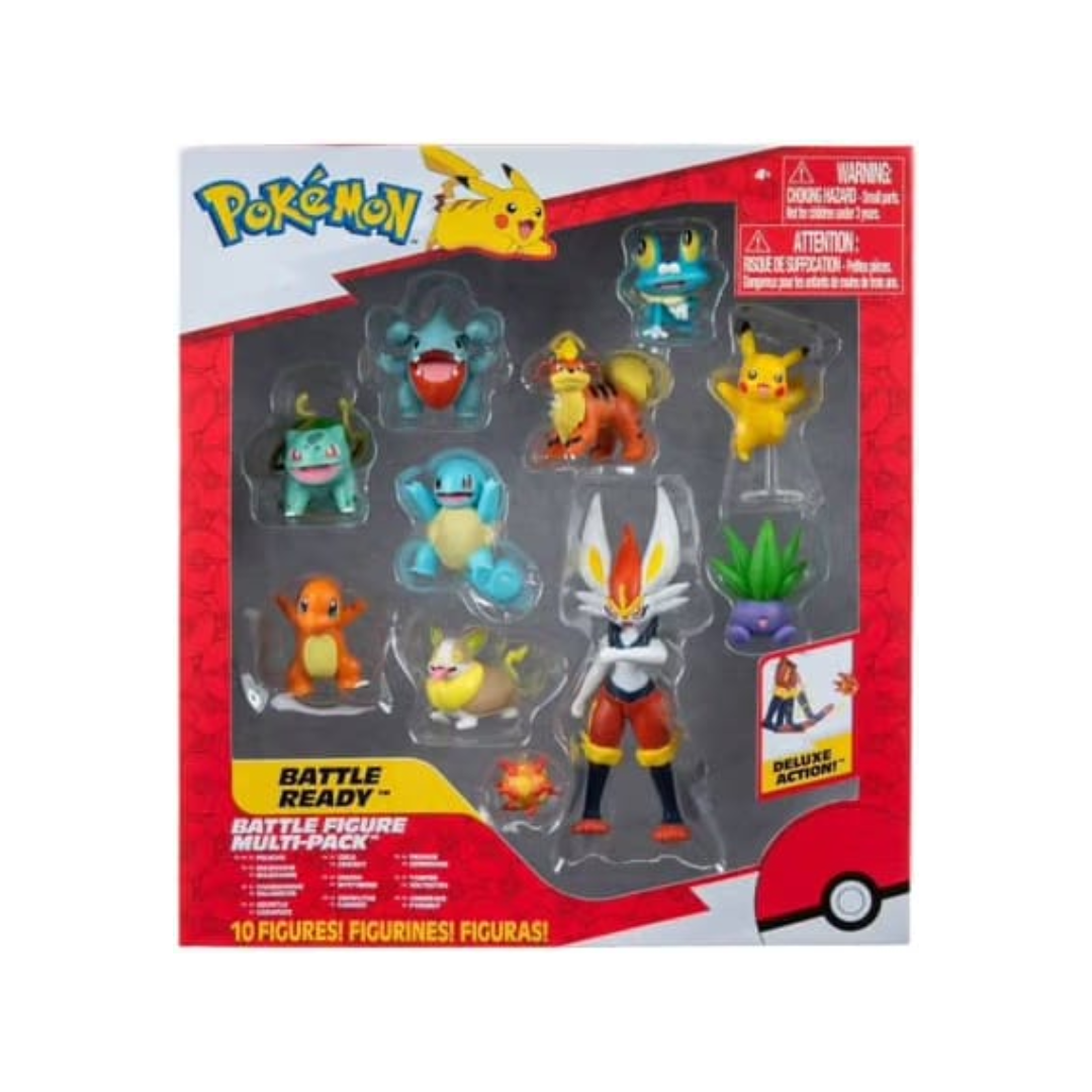 Pokémon Battle Ready Figure Multi Pack 10 Action Figures Collectible Pokémon Toy Set for Kids