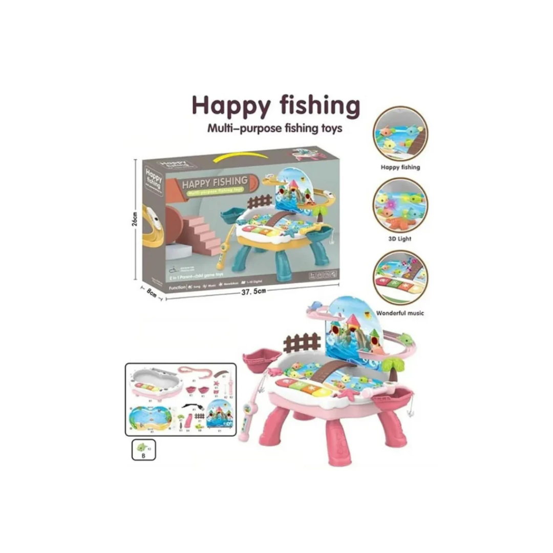 Lumo Musical Fishing Game Toy with Slideway, Rotating Ferris Wheel, Lights & Music