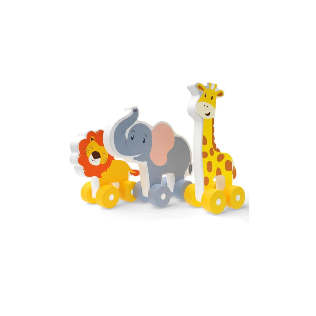 Skillmatics Wooden Animal Toys on Wheels (9 Months - 3 Years)