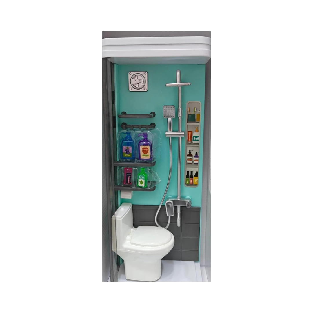 Lumo Bathroom Playset Home Toilet, Shower & Washing Machine with Light & Sound Pretend Play Set with Accessories