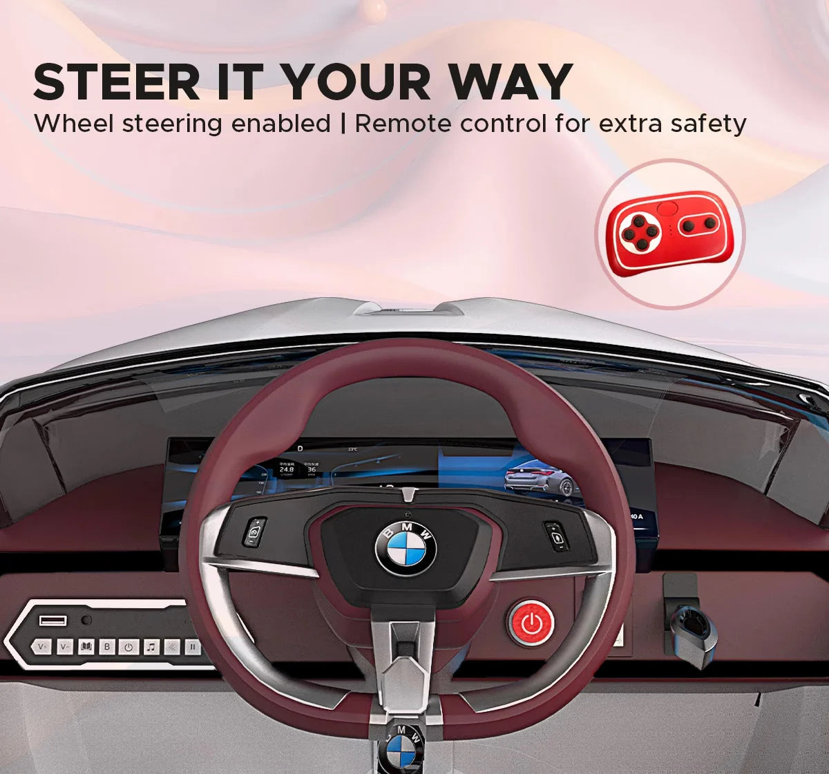 EMotorad Formula Fun Battery Oprated BMW i4 Ride-On Car, White