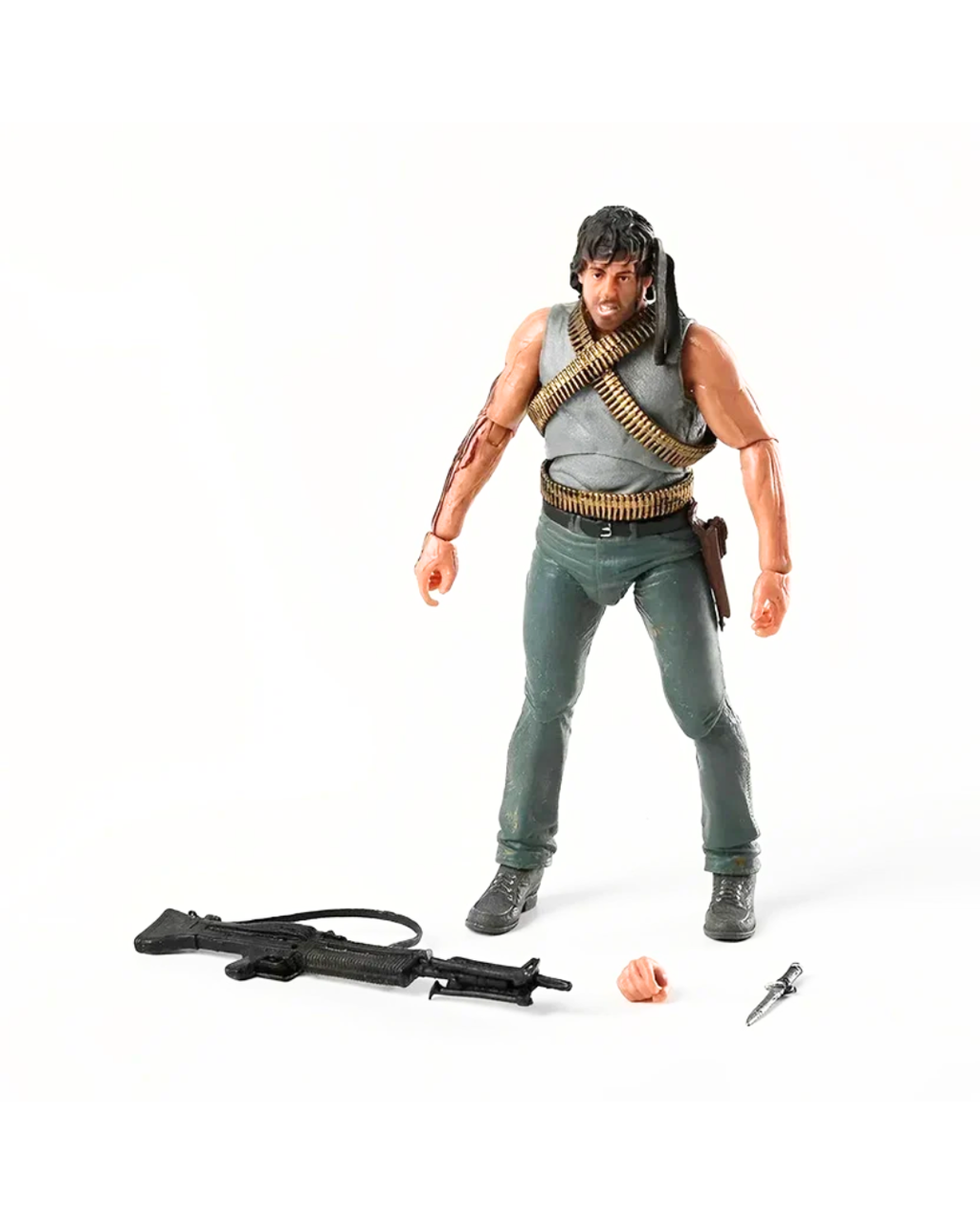 John J. Rambo First Blood Action Figure Collectible Premium Poseable Figure with Accessories
