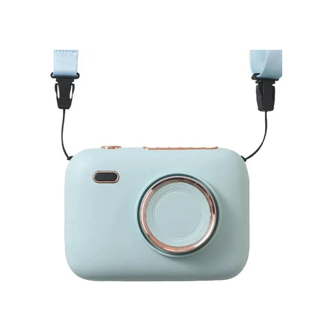 Rainbow Toys Mini Haletr Fan Portable Hands-Free Personal Fan USB Rechargeable Camera Shape Fan asoorted Color