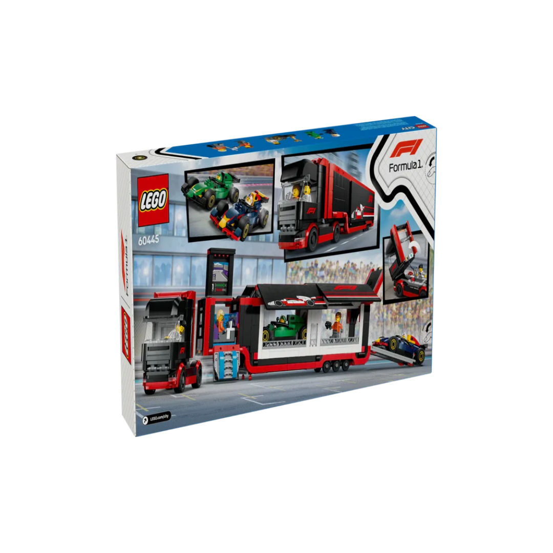 Lego 60445 City F1 Truck with RB20 & AMR24 F1 Cars (1086 Pieces)