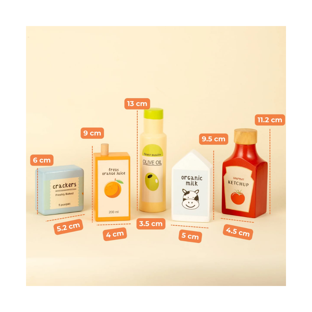 Playbox Wooden Kitchen Grocery Play Set with House Packaging Box