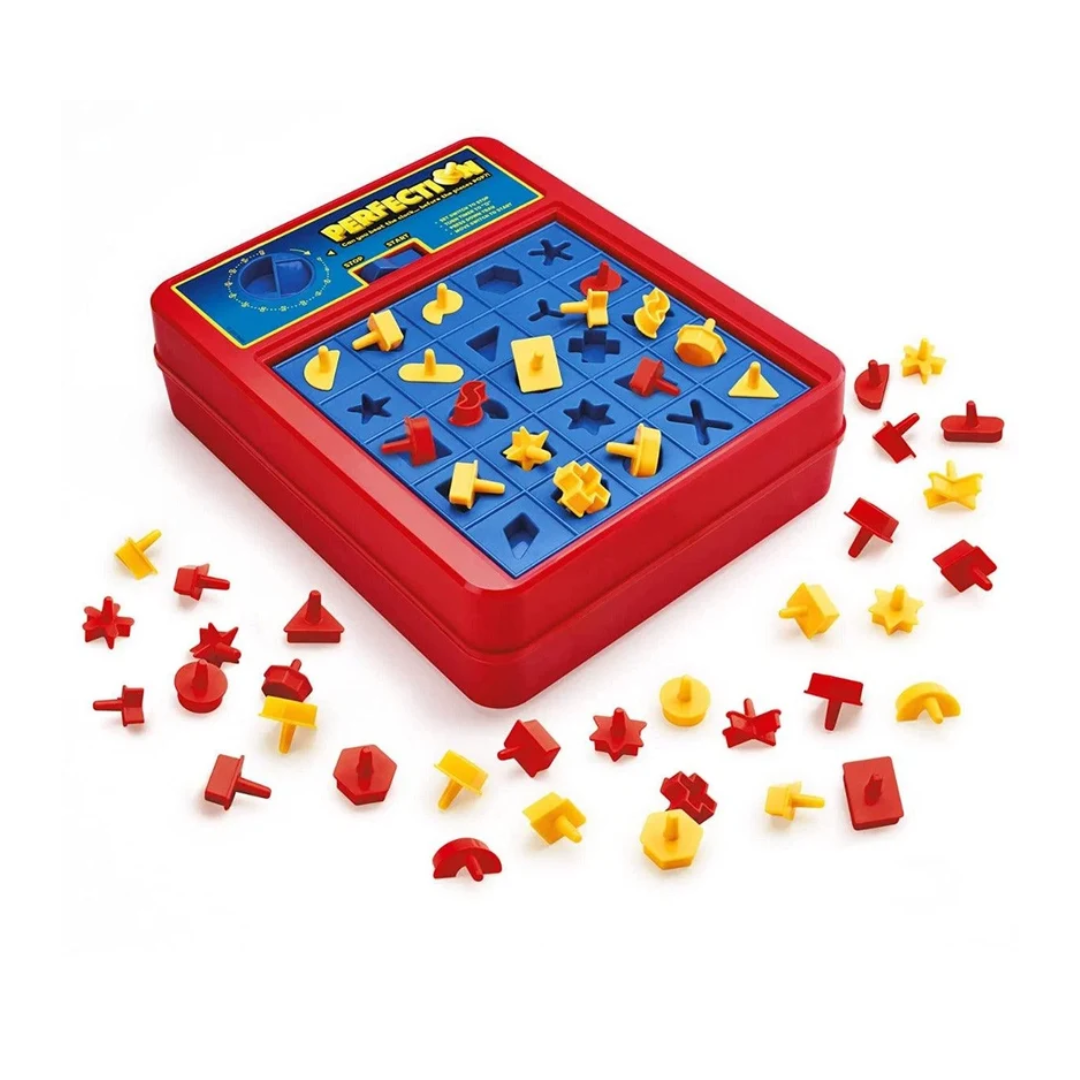 Hasbro Gaming Perfection Plus Board Game – Fast Shape Matching Game with Duel Mode