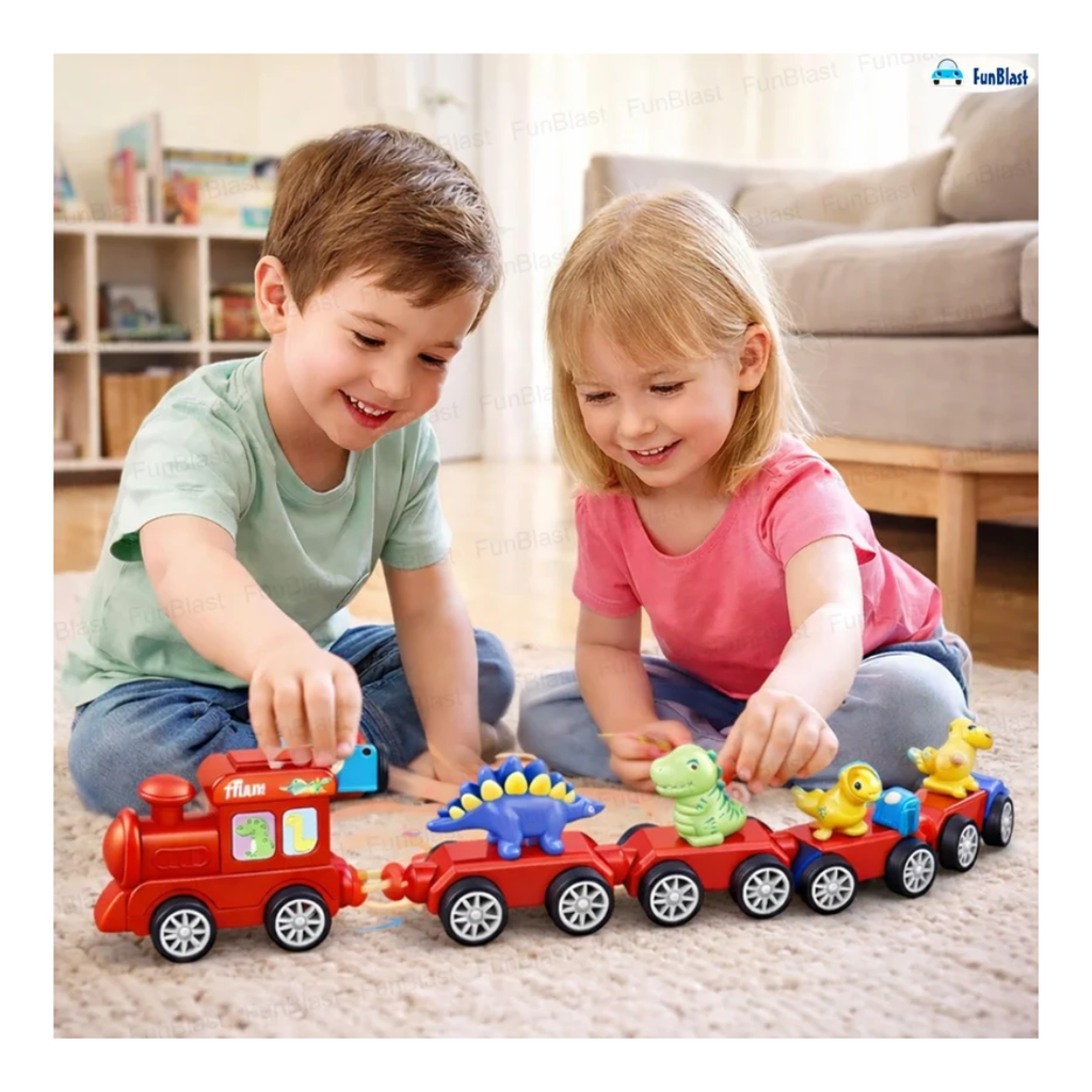Magnetic Dinosaur Train Toy – 21 Pcs Dinosaur Educational Train Set for Kids 3+