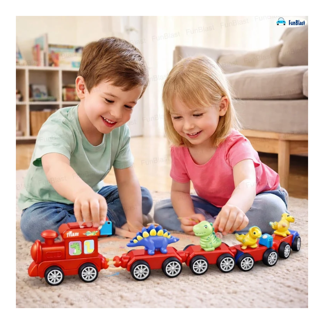 Magnetic Dinosaur Train Toy – 21 Pcs Dinosaur Educational Train Set for Kids 3+