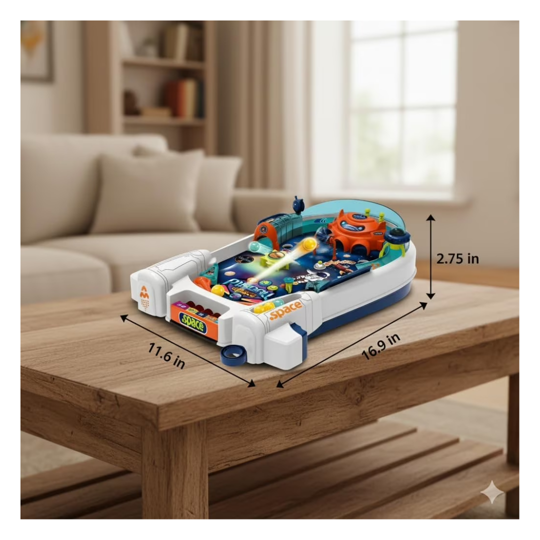 Space Pinball Game for Kids – Space-Themed Pinball Board Game, 2–4 Players, Ages 3+