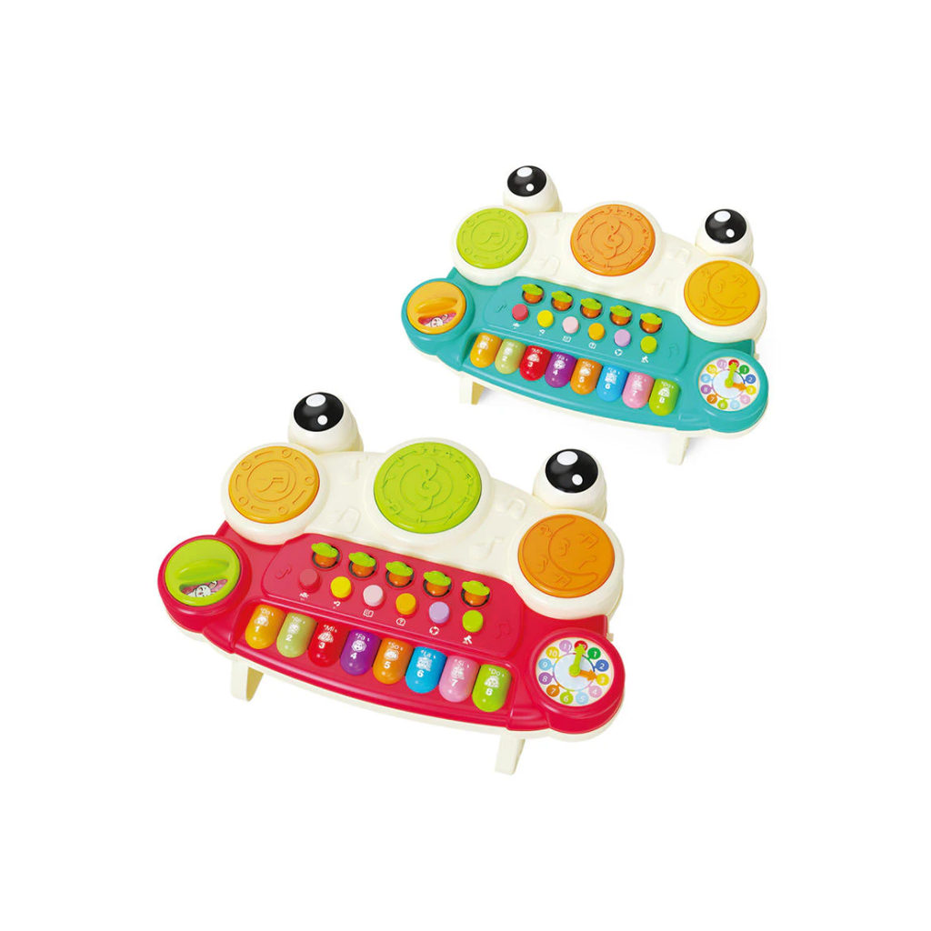 Rainbow Toys Multi-Functional Electronic Drum Keyboard Sensory ABS Plastic Frog Piano Toy