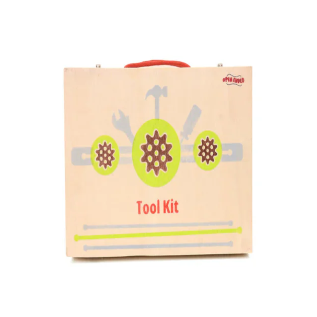 Open Ended Wooden Tool kit Suitcase