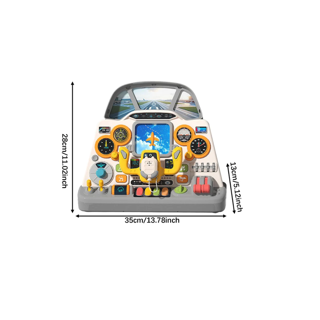 Rainbow Toys Simulation Aircraft Cockpit Busy Board Montessori Pretend Play Toy