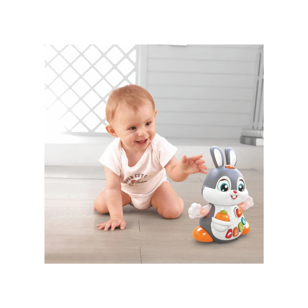 Hola Dancing Bunny Musical Interactive Crawling Toy Lights, Sounds & Learning Toy for Babies