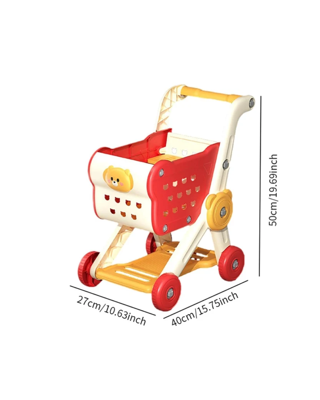 Kids Shopping Trolley Pretend Play Supermarket Shopping Cart Large Capacity Toy Shopping Cart