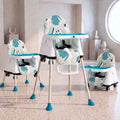 StarAndDaisy 3-in-1 Baby High Chair with Adjustable Double Tray & 3-Point Safety Belt – Blue & White