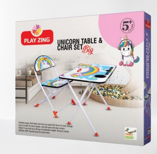 Play Zing - Unicorn table and chair set big for Kids - Multicolor