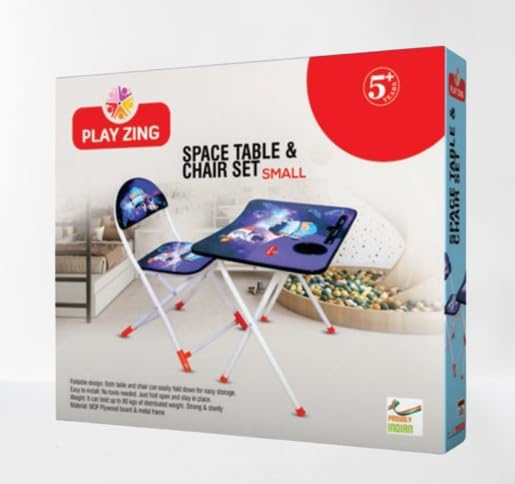 Play Zing Kids Table and Chair Set Space Multicolor