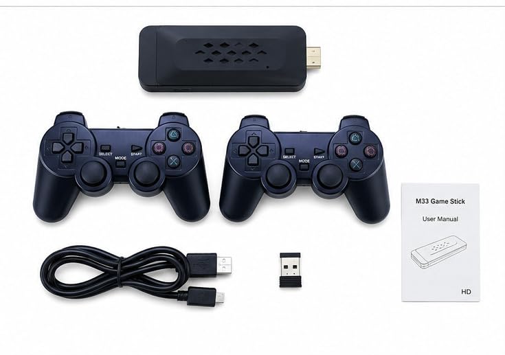 M33 2.4G Wireless Game Station 1080P with 45 Emulators & Dual Controllers