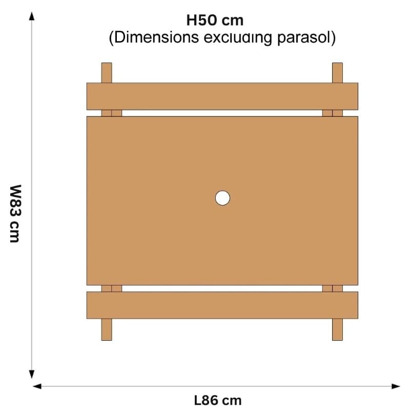 Plum Rectangular Wooden Kids Picnic Table with Adjustable Parasol | Outdoor Activity Table with Benches | Natural Wood