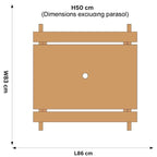 Plum Rectangular Wooden Kids Picnic Table with Adjustable Parasol | Outdoor Activity Table with Benches | Natural Wood