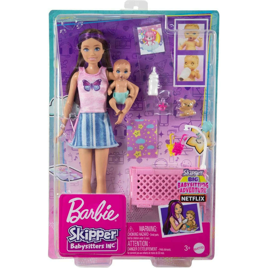 Mattel Barbie Skipper Babysitters INC Crib Playset (HJY33)