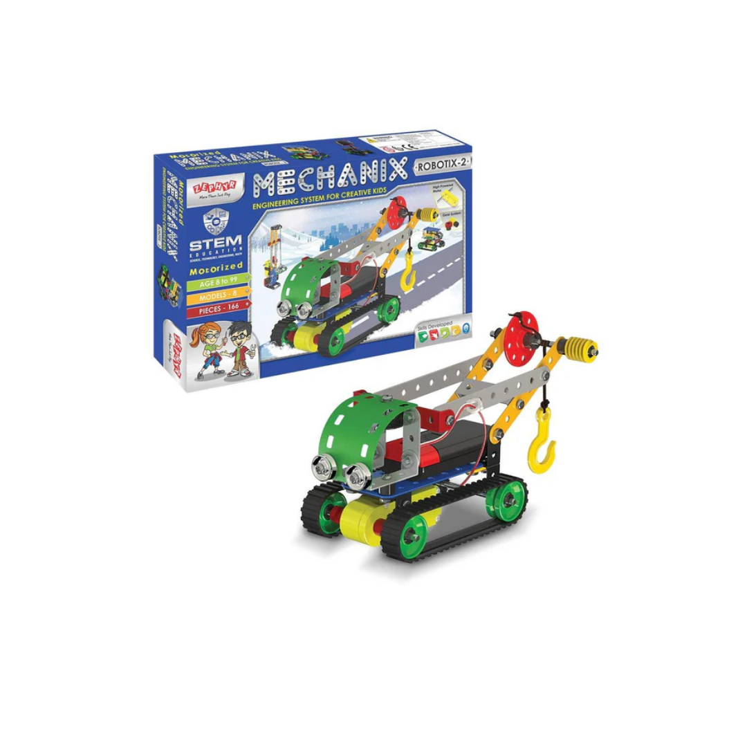 Zephyr Mechanix - Robotix 2 Motorized DIY Mechanical STEM Toy for Ages 8-99 Years