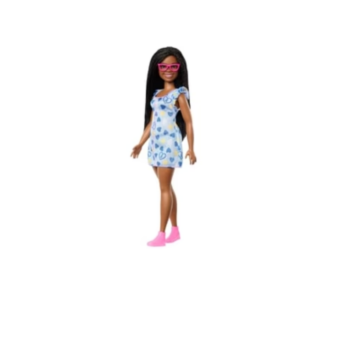 Mattel Barbie Fashionistas Doll #229, Doll With Down Syndrome Wearing Heart-Print Dress, Created in Partnership With The National Down Syndrome Society