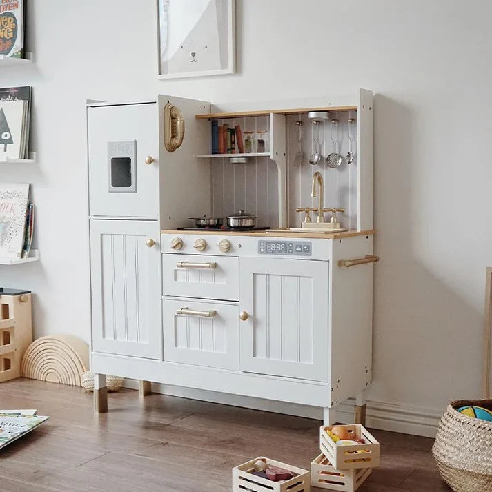 Wooden Luxury Neon Kitchen Set with Simulated Sound and Light