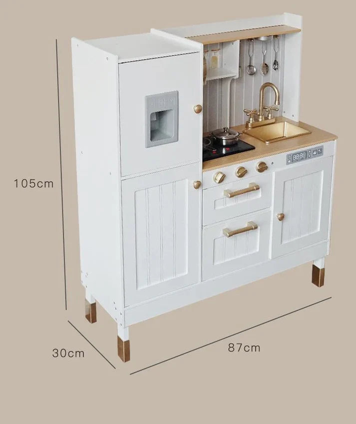 Wooden Luxury Neon Kitchen Set with Simulated Sound and Light