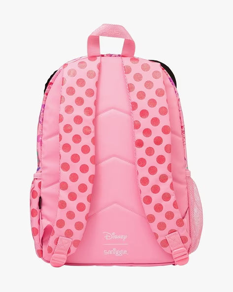 Smiggle Minnie Mouse 16 Inch Kids Backpack | Pink Glitter Bow School Bag for Girls