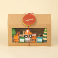 Playblox 'Township' Wooden Vehicle Playset – Mini City Cars & Construction Trucks Toy Set in Interactive House Display Box