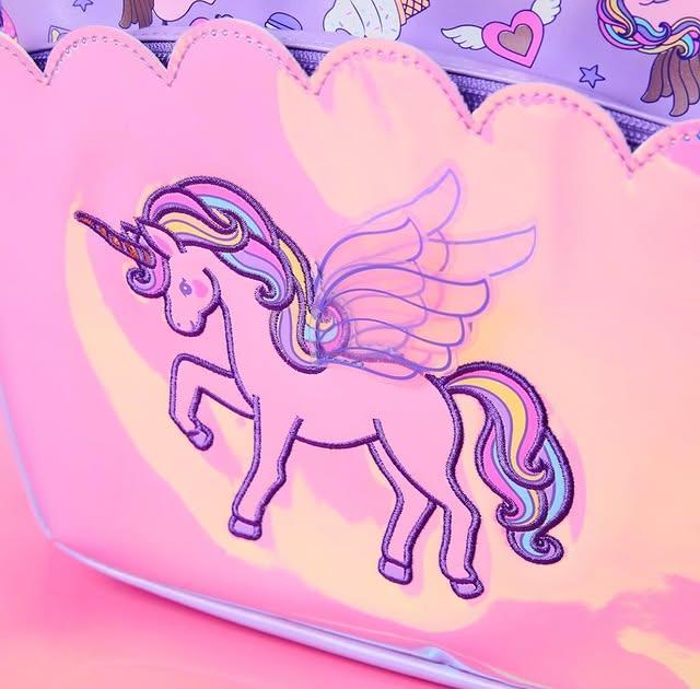 Smiggle Unicorn 16 Inch Kids School Backpack – Holographic Front Pocket | 6–12 Years