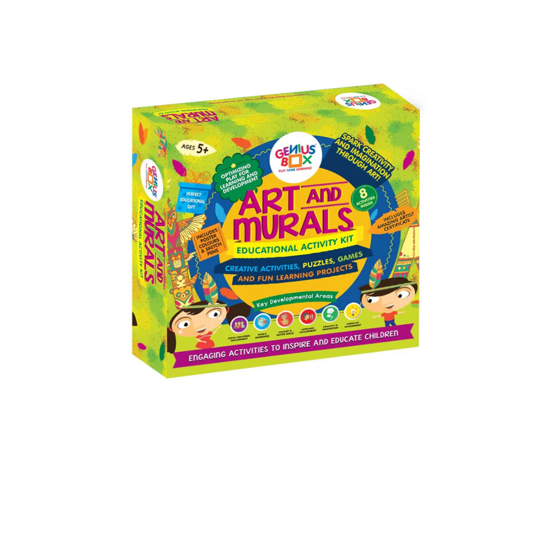 Geniusbox Art And Murals Educational Activity Kit Creative Activties, Puzzles Games And Fun Learning Projects